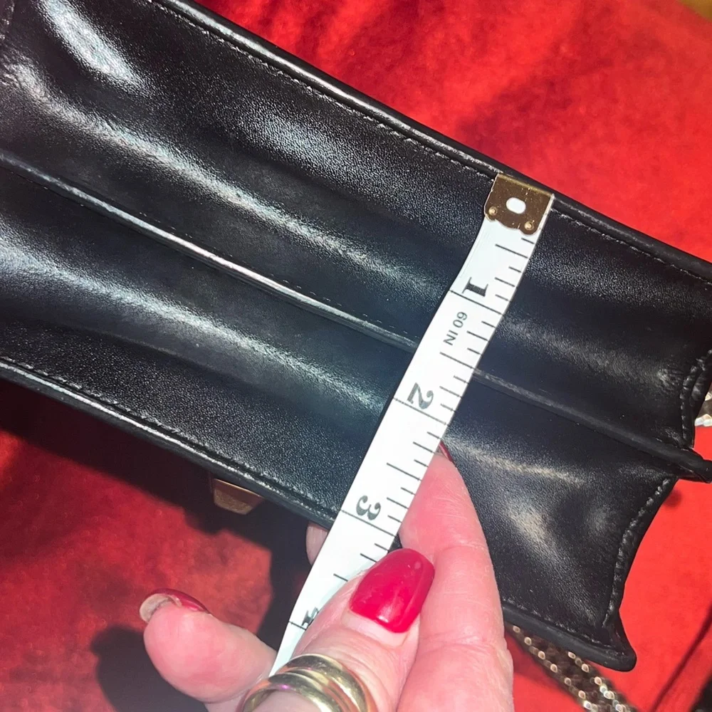 Fendi Kan l Small Bag. Black Leather with silver and leather crossbody strap. - Picture 15 of 16